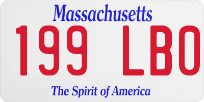 MA license plate 199LB0