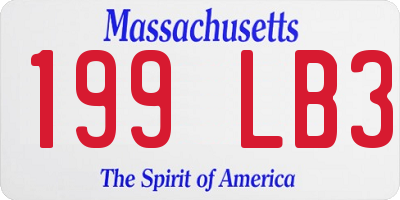 MA license plate 199LB3