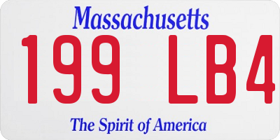 MA license plate 199LB4