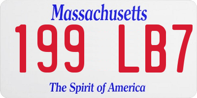MA license plate 199LB7