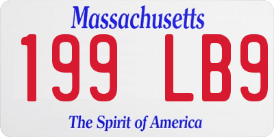 MA license plate 199LB9