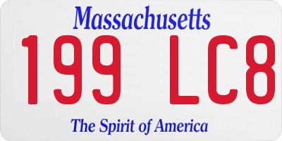 MA license plate 199LC8