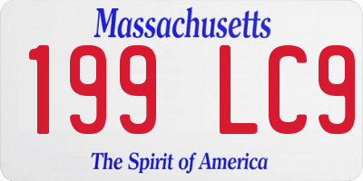 MA license plate 199LC9