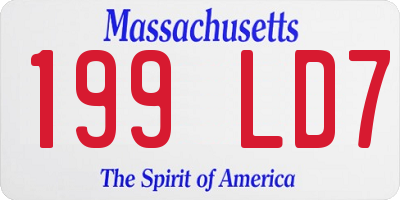 MA license plate 199LD7