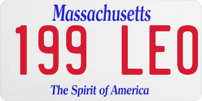 MA license plate 199LE0