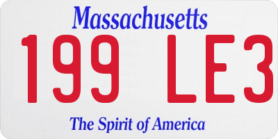 MA license plate 199LE3