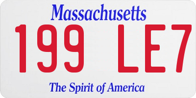 MA license plate 199LE7