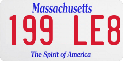 MA license plate 199LE8