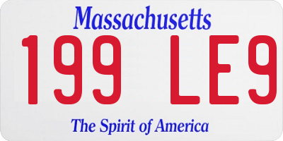 MA license plate 199LE9