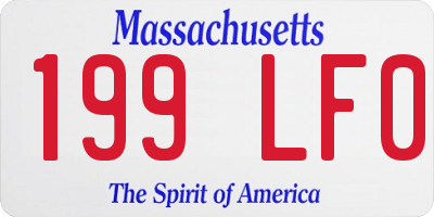 MA license plate 199LF0