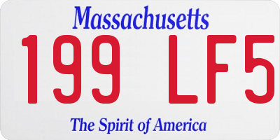 MA license plate 199LF5