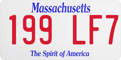 MA license plate 199LF7