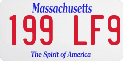 MA license plate 199LF9