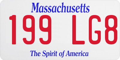 MA license plate 199LG8
