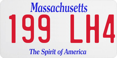 MA license plate 199LH4