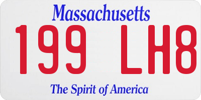 MA license plate 199LH8