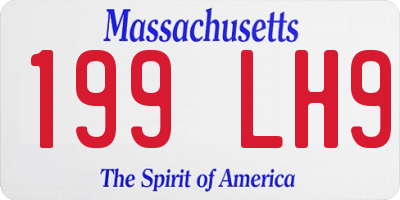 MA license plate 199LH9