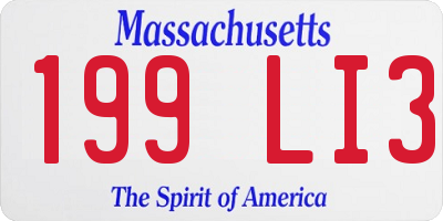 MA license plate 199LI3