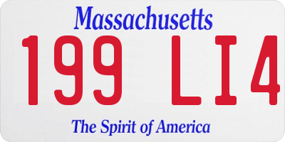 MA license plate 199LI4