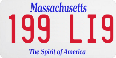 MA license plate 199LI9