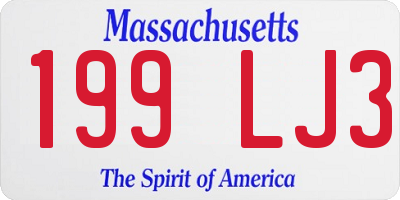 MA license plate 199LJ3