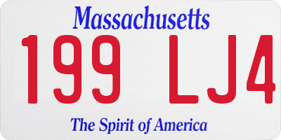 MA license plate 199LJ4