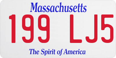 MA license plate 199LJ5