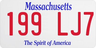 MA license plate 199LJ7
