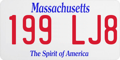 MA license plate 199LJ8