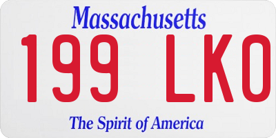 MA license plate 199LK0