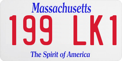 MA license plate 199LK1