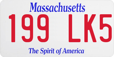 MA license plate 199LK5