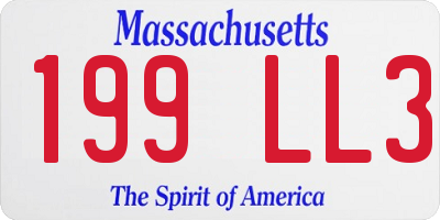 MA license plate 199LL3