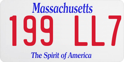 MA license plate 199LL7