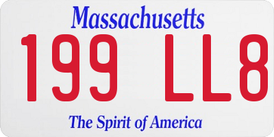 MA license plate 199LL8