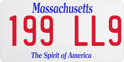 MA license plate 199LL9