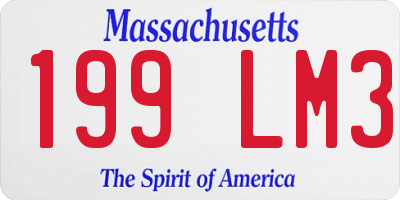 MA license plate 199LM3