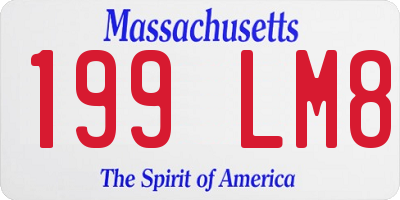 MA license plate 199LM8