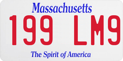 MA license plate 199LM9