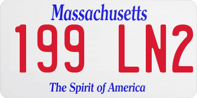 MA license plate 199LN2