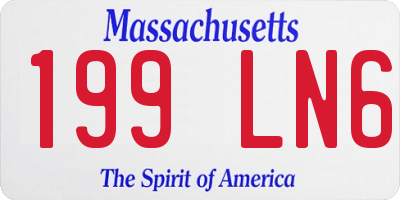 MA license plate 199LN6