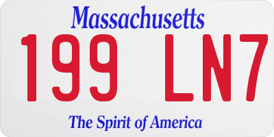 MA license plate 199LN7