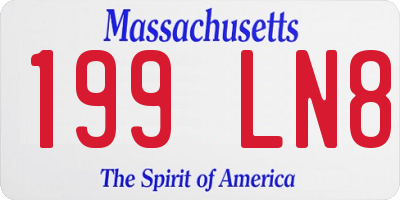 MA license plate 199LN8