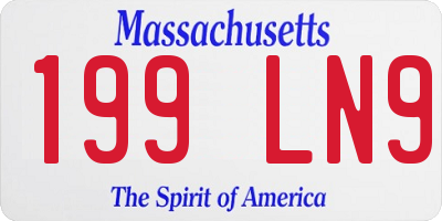 MA license plate 199LN9