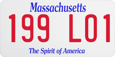 MA license plate 199LO1