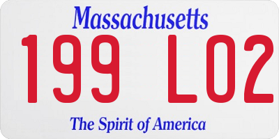 MA license plate 199LO2