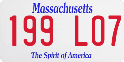 MA license plate 199LO7