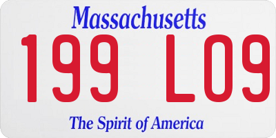 MA license plate 199LO9