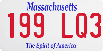 MA license plate 199LQ3