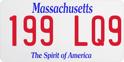 MA license plate 199LQ9